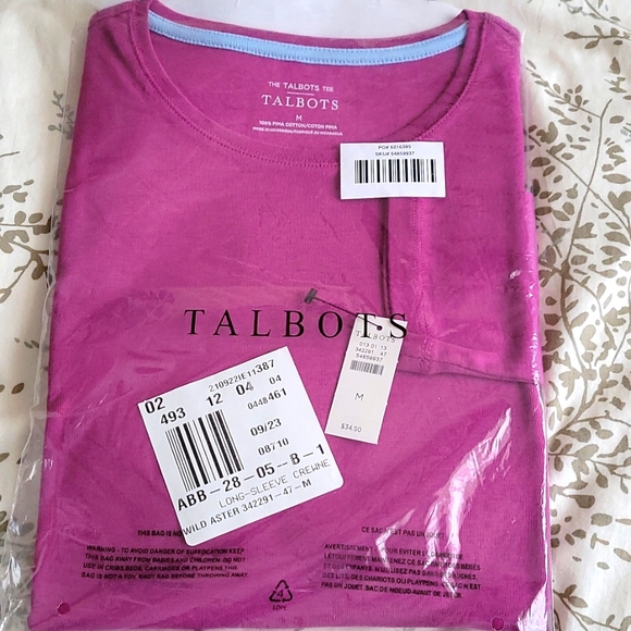 TALBOTS LONG-SLEEVE CREWNECK TEE-SOLID - Picture 2 of 5